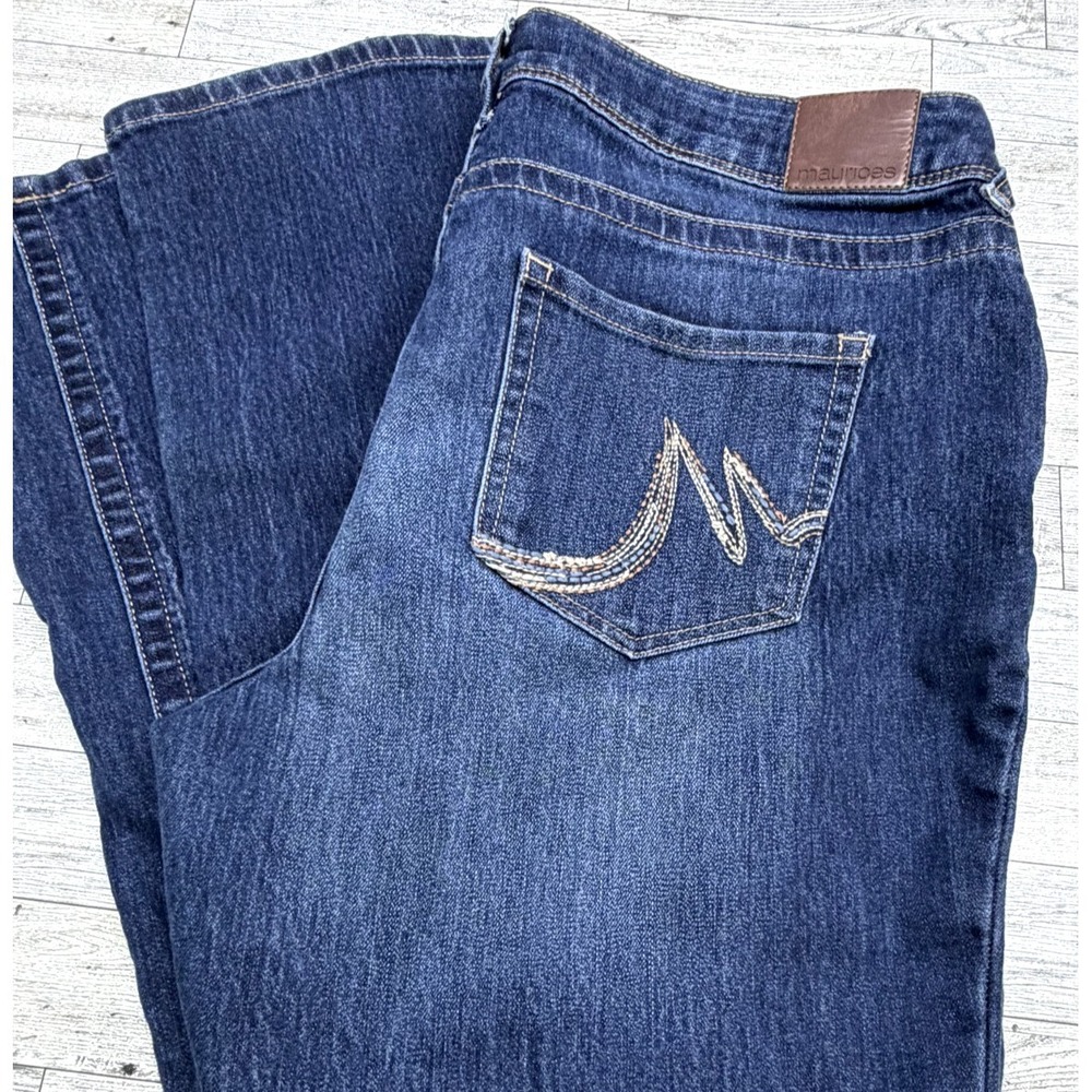 Maurices Jeans Women's Size 14 Regular Blue Stone Wash Denim Original Flare Leg